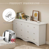 Vineego Rustic Modern Chest of 6 Drawers,Extra Wide Double Dresser for Master Bedroom or Nursery Storage