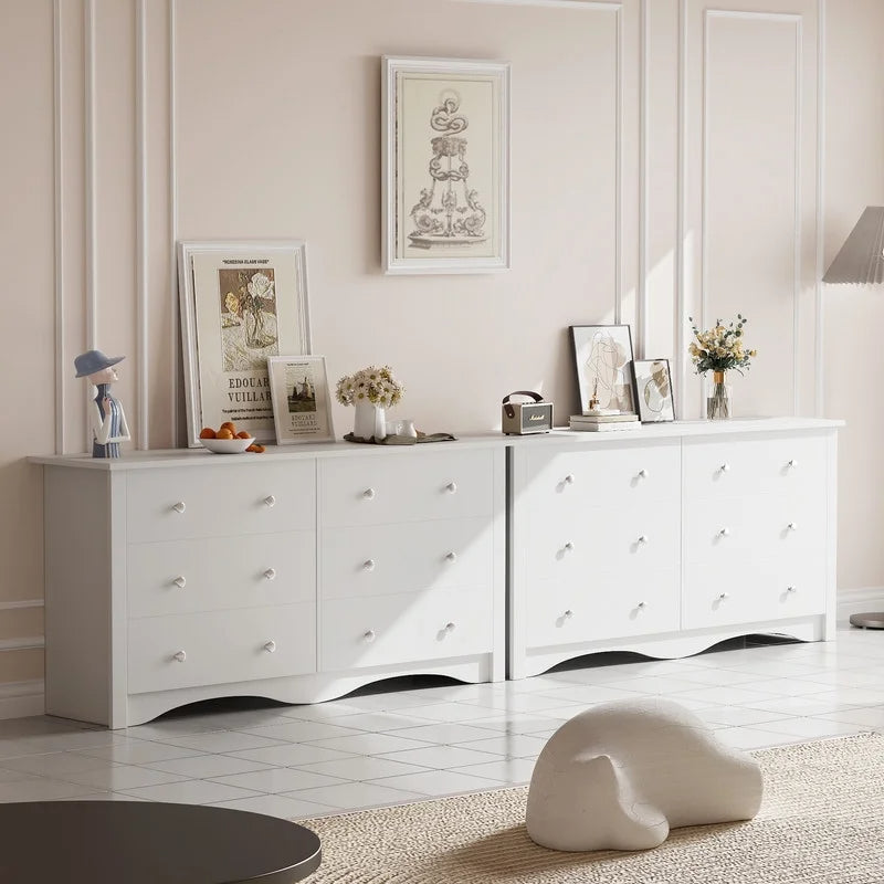 Vineego Rustic Modern Chest of 6 Drawers,Extra Wide Double Dresser for Master Bedroom or Nursery Storage Vineego Rustic Modern Chest of 6 Drawers,Extra Wide Double Dresser for Master Bedroom or Nursery Storage