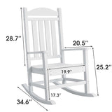 Devoko Outdoor Rocking Chair Presidential Rocker HDPE, Stainless steel All-weather Chair (One Chair Only)