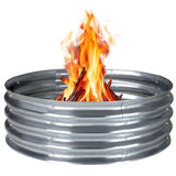 Devoko Outdoor Wood Burning Fire Ring Patio Fire Pit Galvanized Garden Bed for Camping Backyard Planting