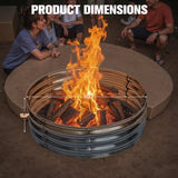 Devoko Outdoor Wood Burning Fire Ring Patio Fire Pit Galvanized Garden Bed for Camping Backyard Planting