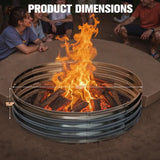 Devoko Outdoor Wood Burning Fire Ring Patio Fire Pit Galvanized Garden Bed for Camping Backyard Planting