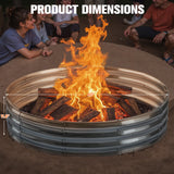 Devoko Outdoor Wood Burning Fire Ring Patio Fire Pit Galvanized Garden Bed for Camping Backyard Planting