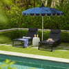 Vineego Foldable Lounge Chaise 12 inch High 5-Position Adjustable Patio Lounge Chair Beach Pool Chaise,Black