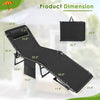 Vineego Foldable Lounge Chaise 12 inch High 5-Position Adjustable Patio Lounge Chair Beach Pool Chaise,Black