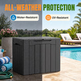 Devoko 31 Gallon Small Deck Box, Lockable Resin Patio Outdoor Storage Box, Weatherproof Outside Storage Bin for Patio Cushions, Garden Tools, Pool Supplies