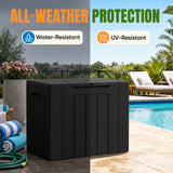 Devoko 31 Gallon Small Deck Box, Lockable Resin Patio Outdoor Storage Box, Weatherproof Outside Storage Bin for Patio Cushions, Garden Tools, Pool Supplies
