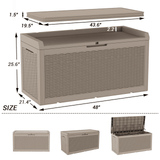 Devoko 100 Gallon Outdoor Storage Deck Box with Seat Cushion