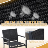 Devoko 4 Pieces Patio Furniture Outdoor furniture Outdoor Patio Furniture Set Textilene Bistro Set Modern Conversation Set Black Bistro Set with Loveseat Tea Table, Black