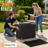 Devoko 31 Gallon Small Deck Box, Lockable Resin Patio Outdoor Storage Box, Weatherproof Outside Storage Bin for Patio Cushions, Garden Tools, Pool Supplies