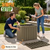 Devoko 31 Gallon Small Deck Box, Lockable Resin Patio Outdoor Storage Box, Weatherproof Outside Storage Bin for Patio Cushions, Garden Tools, Pool Supplies