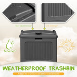 Devoko Outdoor All-Weather use Trashbin with Lid, Patio Resin Hideaway Trash Can with Waterproof for Backyard