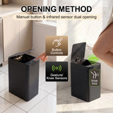 Devoko 2-Pack 2.5 Gallon Touchless Trash Can with Lid, Slim Motion Sensor Garbage Can for Bathroom Kitchen Office, Battery Operated Automatic Waste Bin