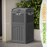 Devoko Outdoor All-Weather use Trashbin with Lid, Patio Resin Hideaway Trash Can with Waterproof for Backyard