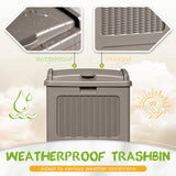 Devoko Outdoor All-Weather use Trashbin with Lid, Patio Resin Hideaway Trash Can with Waterproof for Backyard