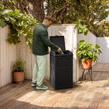 Devoko Outdoor All-Weather use Trashbin with Lid, Patio Resin Hideaway Trash Can with Waterproof for Backyard