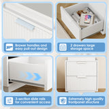 Devoko LED Light Nightstand with 2 Drawer End Side Table for Bedroom Living Room Furniture