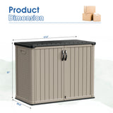 Devoko Outdoor Horizontal Storage Cabinet 26 Cu Ft with Lockable Doors Resin Box Waterproof and UV protection for Patio Storage,Prefect for Garden, Patios, Backyards