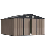 Devoko Patio Metal Shed with Lockable Door Outdoor Steel Storage Building Outdoor House for Backyard