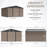 Devoko Patio Metal Shed with Lockable Door Outdoor Steel Storage Building Outdoor House for Backyard