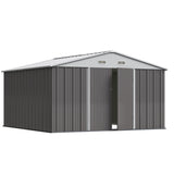 Devoko Patio Metal Shed with Lockable Door Outdoor Steel Storage Building Outdoor House for Backyard