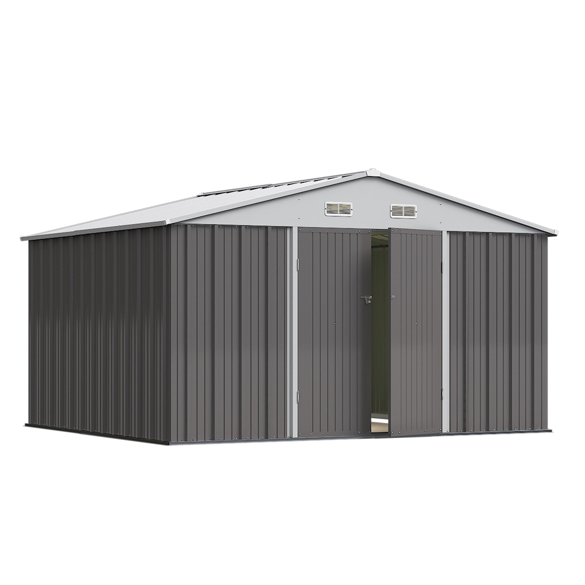 Devoko Patio Metal Shed with Lockable Door Outdoor Steel Storage Building Outdoor House for Backyard