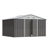 Devoko Patio Metal Shed with Lockable Door Outdoor Steel Storage Building Outdoor House for Backyard