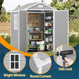 Devoko Manor Resin Storage Shed, All-Weather Plastic Outdoor Storage