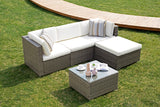 Devoko 5 Pieces Patio Furniture Outdoor Sectional Sofa with Updated Metal Base