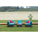 Devoko 6 Pieces Outdoor Sectional Sofa, U Shape Wicker Patio Seating Sets