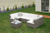 Devoko 7 Pieces Patio Furniture Outdoor Sectional Sofa Updated Metal Base