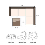 Devoko Patio Furniture 5 Pieces Outdoor Sectional Sofa Updated Plastic Base