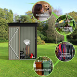 Devoko 5 X 3 FT Outdoor Metal Storage Shed, Steel Yard Shed with Lockable