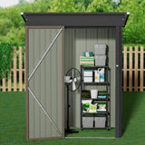 Devoko 5 X 3 FT Outdoor Metal Storage Shed, Steel Yard Shed with Lockable