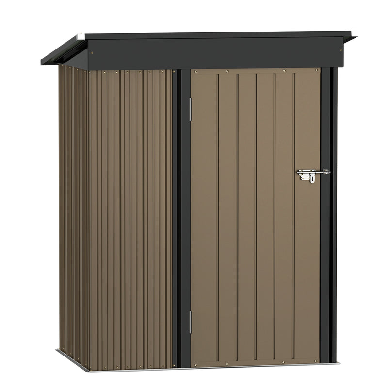 Devoko 5 X 3 FT Outdoor Metal Storage Shed, Steel Yard Shed with Lockable