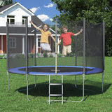 Devoko Trampoline with Safe Enclosure Net Patio Fitness Jumping Trampoline for Backyard, Kindergarten with Ladder