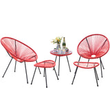 Devoko 5 Pieces Patio Acapulco Conversation Set Outdoor Round lounge Chair