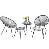 Devoko 5 Pieces Patio Acapulco Conversation Set Outdoor Round lounge Chair