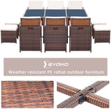 Devoko Patio Dining Set 9 Pieces & 11 Pieces Outdoor Table and Chairs