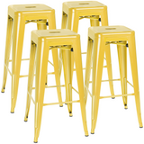 Devoko 30 Inches Metal Bar Stools Outdoor Modern Stackable Industrial Stools Set of 4