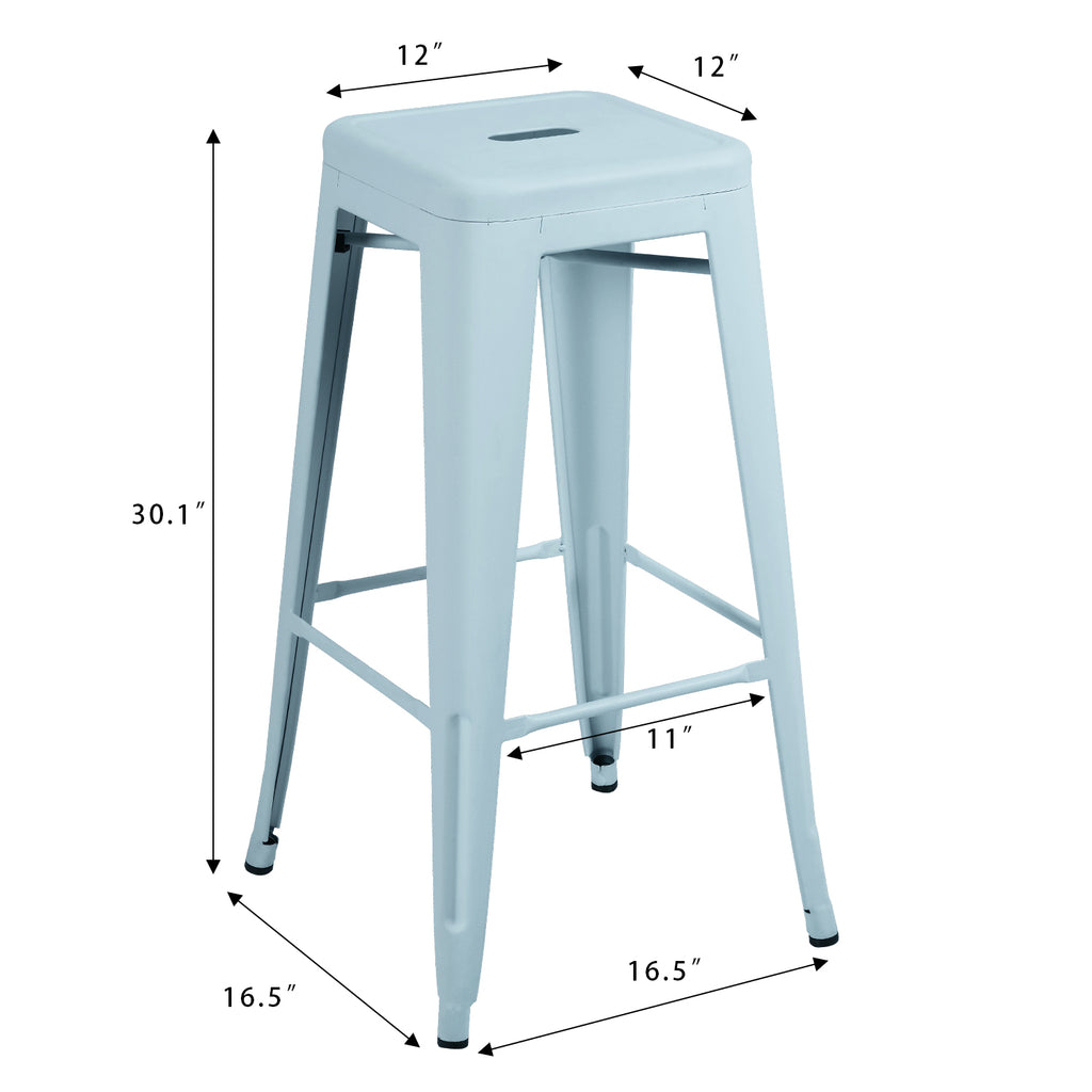 Vineego 30 Inches Metal Bar Stools Outdoor Modern Stackable Industrial ...