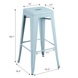 Devoko 30 Inches Metal Bar Stools Outdoor Modern Stackable Industrial Stools Set of 4