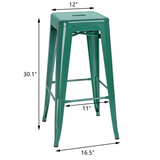 Devoko 30 Inches Metal Bar Stools Outdoor Modern Stackable Industrial Stools Set of 4