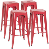 Devoko 30 Inches Metal Bar Stools Outdoor Modern Stackable Industrial Stools Set of 4