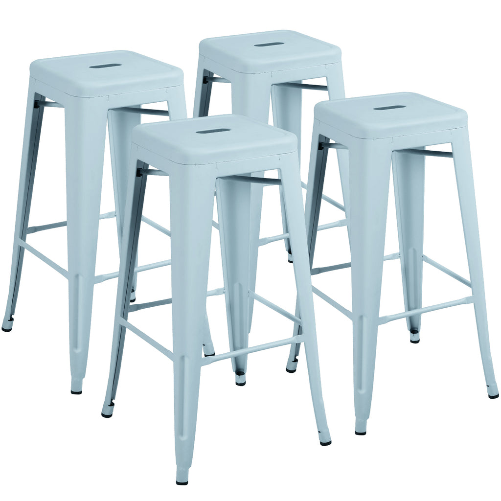 Devoko 30 Inches Metal Bar Stools Outdoor Modern Stackable Industrial