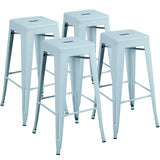 Devoko 30 Inches Metal Bar Stools Outdoor Modern Stackable Industrial Stools Set of 4