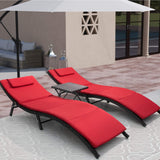 Devoko Pool Lounge Chair Outside Pool Furniture Set of 2