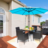 Devoko 5 Pieces Patio Dining Set Patio Furniture Set Outdoor Furniture Set, Square Glass Table Top with Umbrella Hole