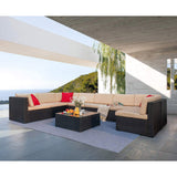 Devoko 8 Pcs & 9 Pcs Patio Furniture Outdoor Sectional Sofa