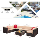 Devoko 8 Pcs & 9 Pcs Patio Furniture Outdoor Sectional Sofa